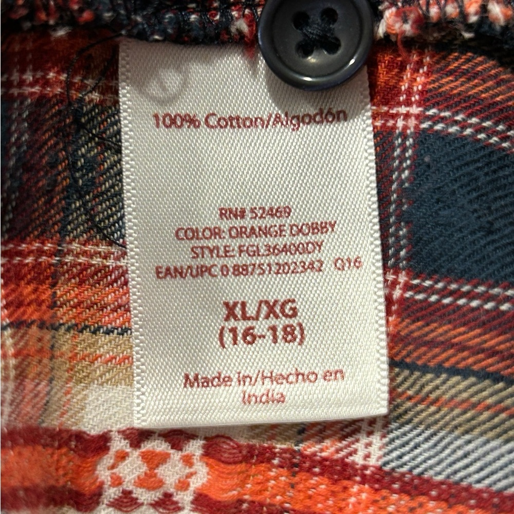 Faded Glory Red and Blue Plaid Button-Up Shirt - Picture 6 of 10